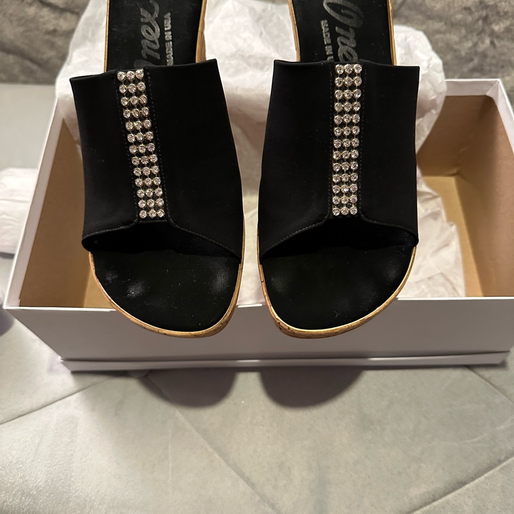 Black Women's Shoes with Rhinestone Detail
